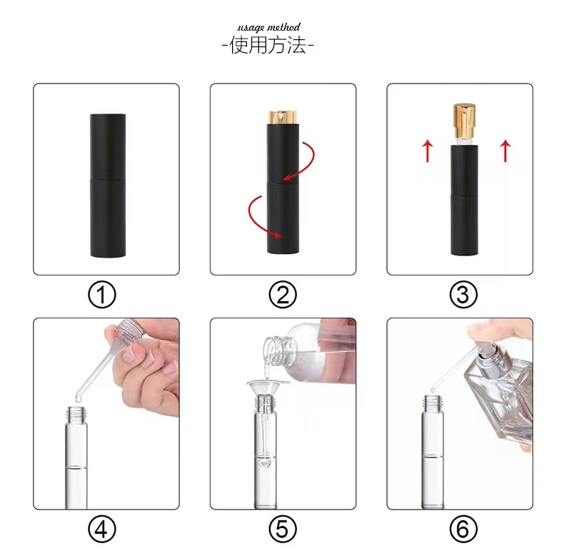 15ml 2-Stage Rotating Aluminum Perfume Spray Bottle Portable Mini Refillable Perfume Bottle